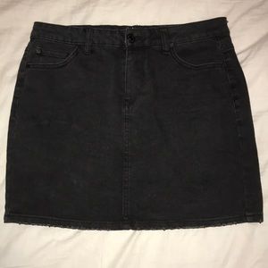 Black Denim Mini Skirt